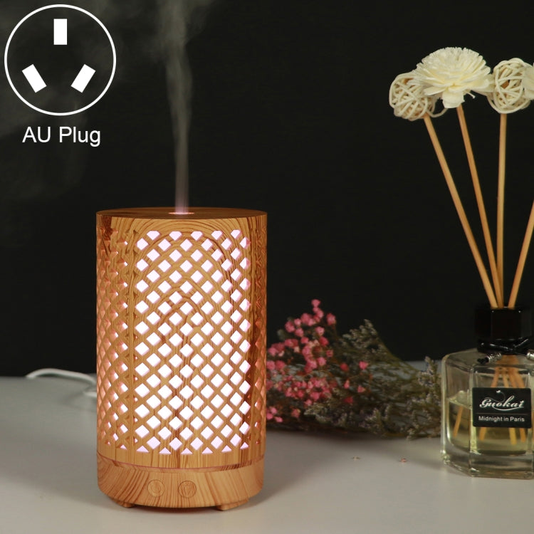 200ml Hollow-out Forest Pattern Wooden Essential Oil Aromatherapy Machine Ultrasonic Humidifier Automatic Alcohol Sprayer, Plug Specification:AU Plug(Light Brown-1) by bashfashion