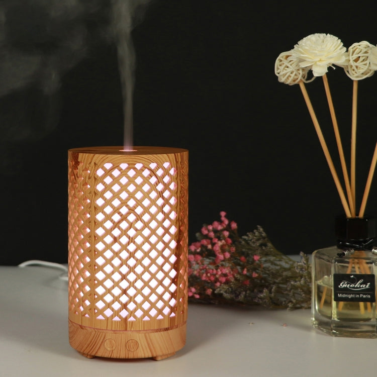 USB 200ml Hollow-out Forest Pattern Wooden Essential Oil Aromatherapy Machine Ultrasonic Humidifier Automatic Alcohol Sprayer(Light Brown-1) by bashfashion