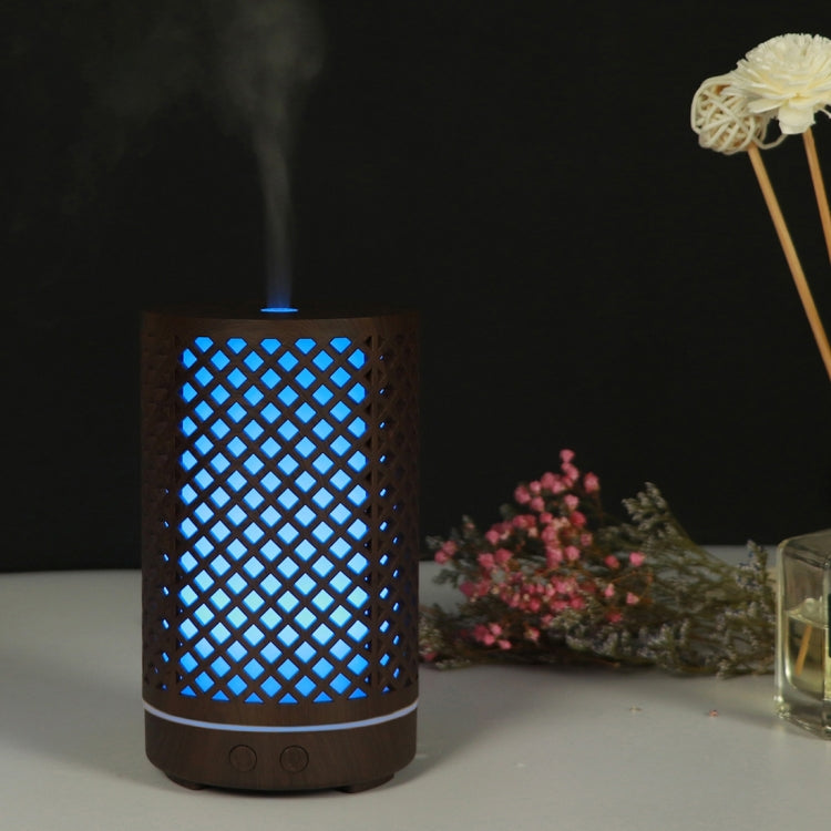 USB 200ml Hollow-out Forest Pattern Wooden Essential Oil Aromatherapy Machine Ultrasonic Humidifier Automatic Alcohol Sprayer(Dark Brown-1) by bashfashion