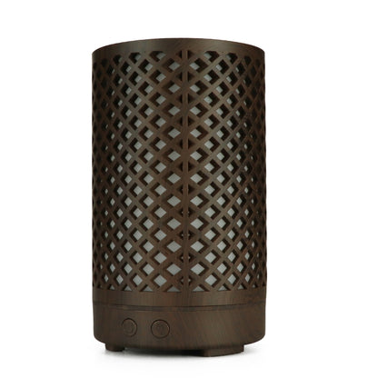 USB 200ml Hollow-out Forest Pattern Wooden Essential Oil Aromatherapy Machine Ultrasonic Humidifier Automatic Alcohol Sprayer(Dark Brown-1) by bashfashion