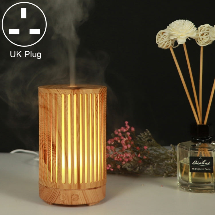200ml Hollow-out Forest Pattern Wooden Essential Oil Aromatherapy Machine Ultrasonic Humidifier Automatic Alcohol Sprayer, Plug Specification:UK Plug(Light Brown-2) by bashfashion