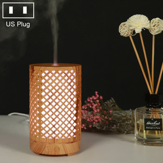 200ml Hollow-out Forest Pattern Wooden Essential Oil Aromatherapy Machine Ultrasonic Humidifier Automatic Alcohol Sprayer, Plug Specification:US Plug(Light Brown-1) by bashfashion