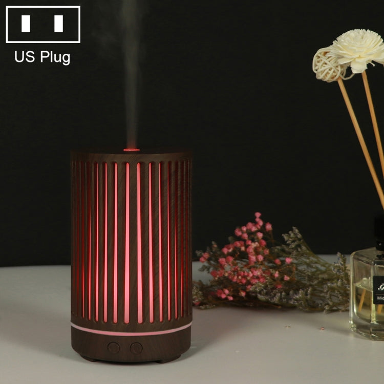 200ml Hollow-out Forest Pattern Wooden Essential Oil Aromatherapy Machine Ultrasonic Humidifier Automatic Alcohol Sprayer, Plug Specification:US Plug(Dark Brown-2) by bashfashion