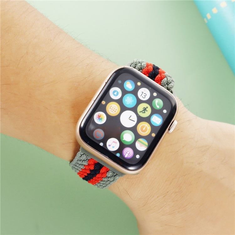 Adjustable Striped Woven Nylon Strap Watch Band For Apple Watch Ultra 49mm&Watch Ultra 2 49mm / Series 9&8&7 45mm / SE 3&SE 2&6&SE&5&4 44mm / 3&2&1 42mm(Coffee) by bashfashion