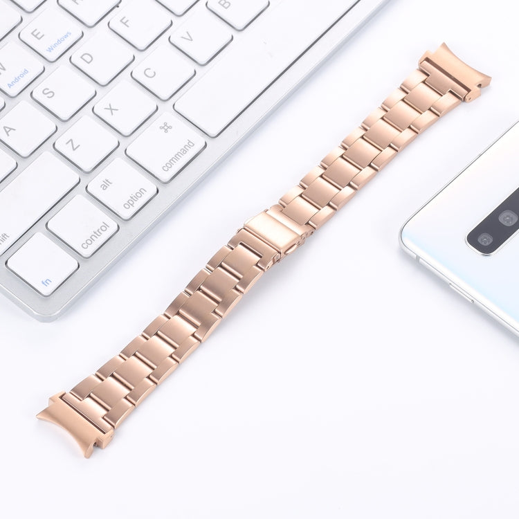 For Samsung Galaxy Watch4 40mm / 44mm Three-bead Small Waist Steel Strap Watch Band(Rose Gold) by bashfashion