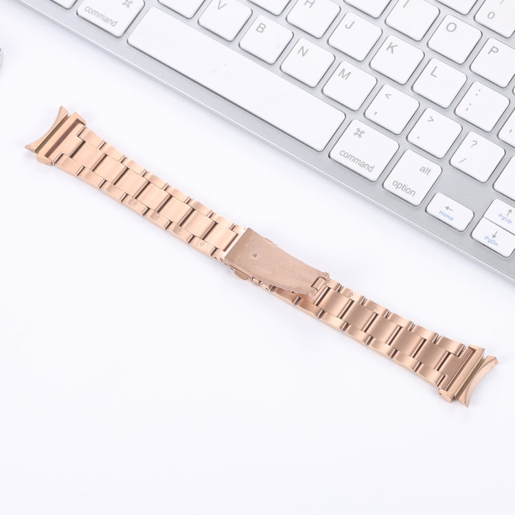 For Samsung Galaxy Watch4 40mm / 44mm Three-bead Small Waist Steel Strap Watch Band(Rose Gold) by bashfashion