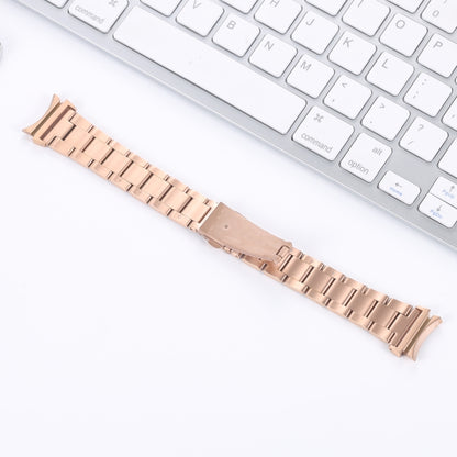 For Samsung Galaxy Watch4 40mm / 44mm Three-bead Small Waist Steel Strap Watch Band(Rose Gold) by bashfashion