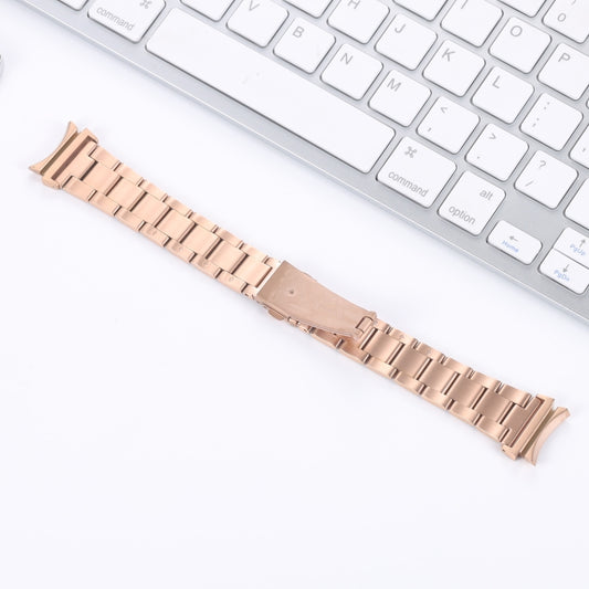 For Samsung Galaxy Watch4 40mm / 44mm Three-bead Small Waist Steel Strap Watch Band(Rose Gold) by bashfashion