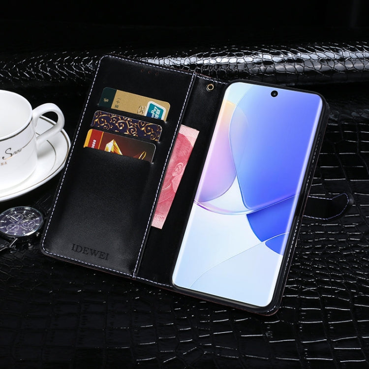 For Huawei nova 9 idewei Crocodile Texture Horizontal Flip Leather Case with Holder & Card Slots & Wallet(Dark Blue) by idewei