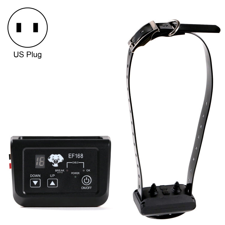 EF168 Wired Rechargeable Waterproof Pet Electronic Fence Dog Training Device, Style:1 to 1(US Plug) by bashfashion