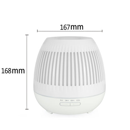 400ml Hollow-out LED Humidifier Wood Grain Air Purifier Aromatherapy Machine Automatic Alcohol Sprayer with Colorful LED Light, Plug Specification:UK Plug(White) by bashfashion