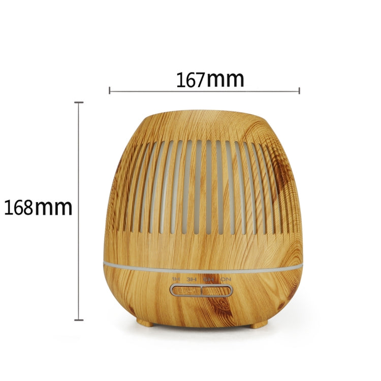 400ml Hollow-out LED Humidifier Wood Grain Air Purifier Aromatherapy Machine Automatic Alcohol Sprayer with Colorful LED Light, Plug Specification:UK Plug(Light Brown) by bashfashion