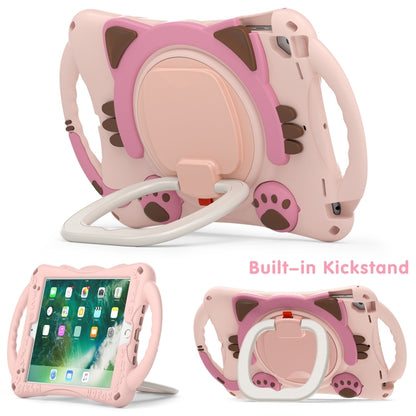 Cute Cat King Kids Shockproof Silicone Tablet Case with Holder & Shoulder Strap & Handle For iPad 9.7 2018 / 2017 / Air / Air 2 / Pro 9.7(Pink) by bashfashion