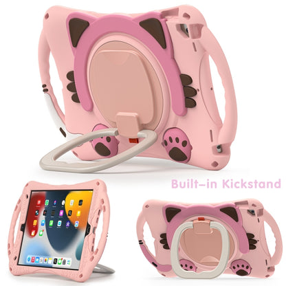 Cute Cat King Kids Shockproof Silicone Tablet Case with Holder & Shoulder Strap & Handle For iPad 10.2 2019 / 2020 / 2021 / Pro 10.5(Pink) by bashfashion