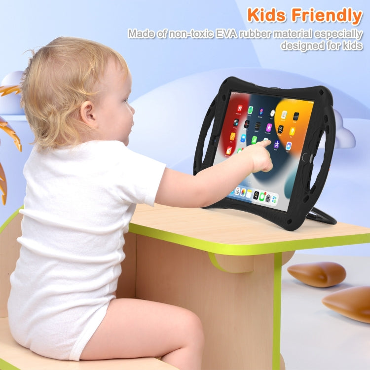 Cute Cat King Kids Shockproof Silicone Tablet Case with Holder & Shoulder Strap & Handle For iPad 10.2 2019 / 2020 / 2021 / Pro 10.5(Black Orange) by bashfashion