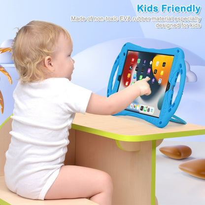 Cute Cat King Kids Shockproof Silicone Tablet Case with Holder & Shoulder Strap & Handle For iPad 10.2 2019 / 2020 / 2021 / Pro 10.5(Light Blue) by bashfashion
