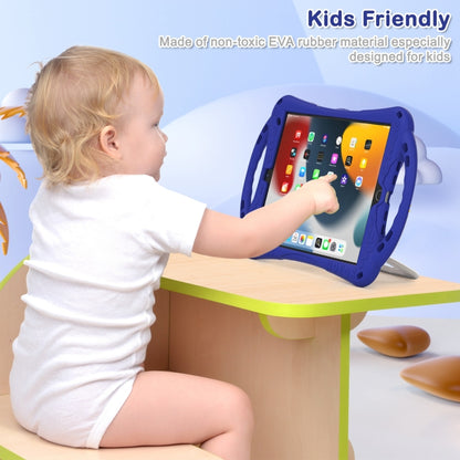 Cute Cat King Kids Shockproof Silicone Tablet Case with Holder & Shoulder Strap & Handle For iPad 10.2 2019 / 2020 / 2021 / Pro 10.5(Dark Blue) by bashfashion