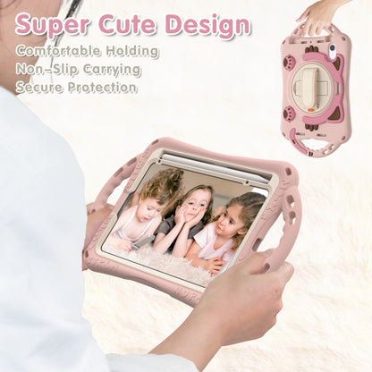 For iPad mini 6 / mini 2024 Cute Cat King Kids Shockproof Silicone Tablet Case with Holder & Shoulder Strap & Handle(Pink) by bashfashion