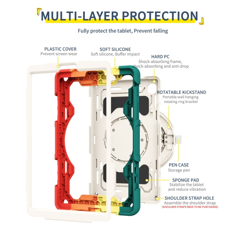 For Samsung Galaxy Tab A7 Lite Armor Contrast Color Silicone + PC Tablet Case(Colorful Blue) by bashfashion