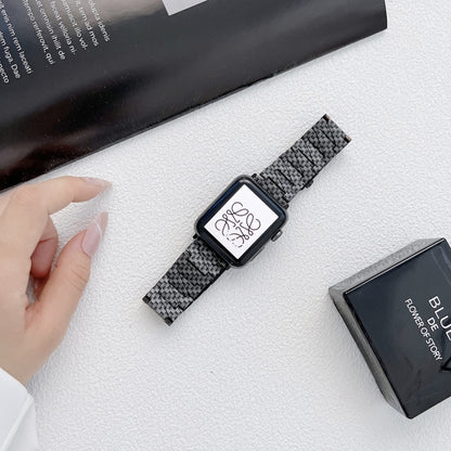 Carbon Fiber Straight Edge Strap Watch Band For Apple Watch Ultra 49mm&Watch Ultra 2 49mm / Series 9&8&7 45mm / SE 3&SE 2&6&SE&5&4 44mm / 3&2&1 42mm by bashfashion
