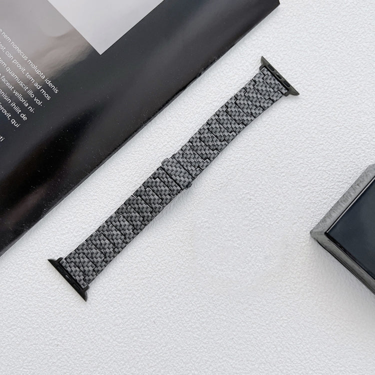 Carbon Fiber Straight Edge Strap Watch Band For Apple Watch Ultra 49mm&Watch Ultra 2 49mm / Series 9&8&7 45mm / SE 3&SE 2&6&SE&5&4 44mm / 3&2&1 42mm by bashfashion