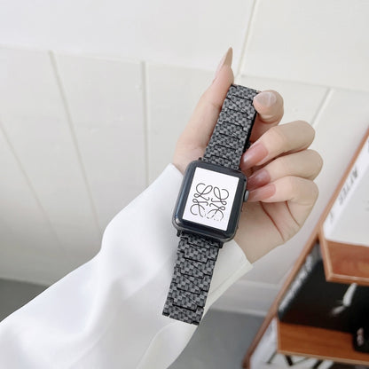 Carbon Fiber Straight Edge Strap Watch Band For Apple Watch Ultra 49mm&Watch Ultra 2 49mm / Series 9&8&7 45mm / SE 3&SE 2&6&SE&5&4 44mm / 3&2&1 42mm by bashfashion