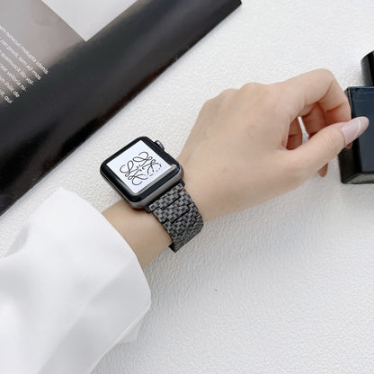 Carbon Fiber Straight Edge Strap Watch Band For Apple Watch Ultra 49mm&Watch Ultra 2 49mm / Series 9&8&7 45mm / SE 3&SE 2&6&SE&5&4 44mm / 3&2&1 42mm by bashfashion