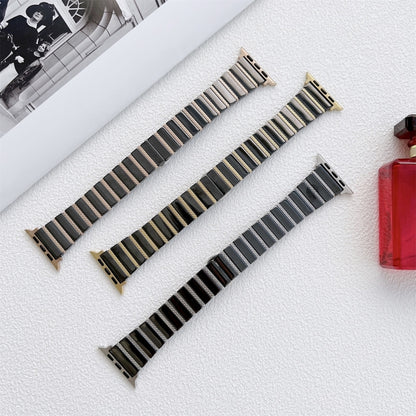 Ceramic One-bead Steel Strap Watch Band For Apple Watch Ultra 49mm&Watch Ultra 2 49mm / Series 9&8&7 45mm / SE 3&SE 2&6&SE&5&4 44mm / 3&2&1 42mm(Black Silver) by bashfashion