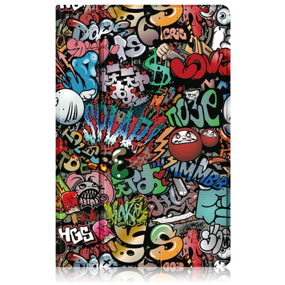 For Xiaomi Mi Pad 5 Pro 11 inch Painted 360 Degrees Rotation Tablet Leather Case with Holder(Graffiti) by bashfashion