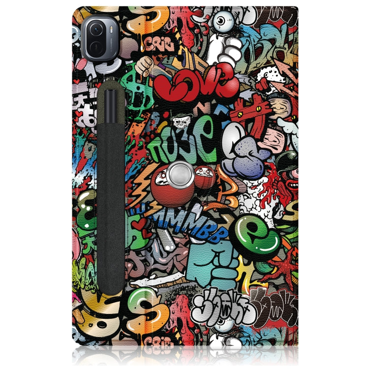 For Xiaomi Mi Pad 5 Pro 11 inch Painted 360 Degrees Rotation Tablet Leather Case with Holder(Graffiti) by bashfashion