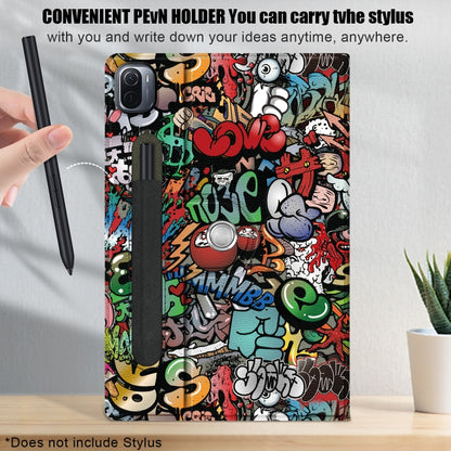 For Xiaomi Mi Pad 5 Pro 11 inch Painted 360 Degrees Rotation Tablet Leather Case with Holder(Graffiti) by bashfashion
