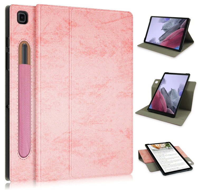For Samsung Galaxy Tab A7 Lite 8.7 2021 T220 / T225 Solid Color 360 Degrees Rotation Tablet Leather Case with Holder(Pink) by bashfashion