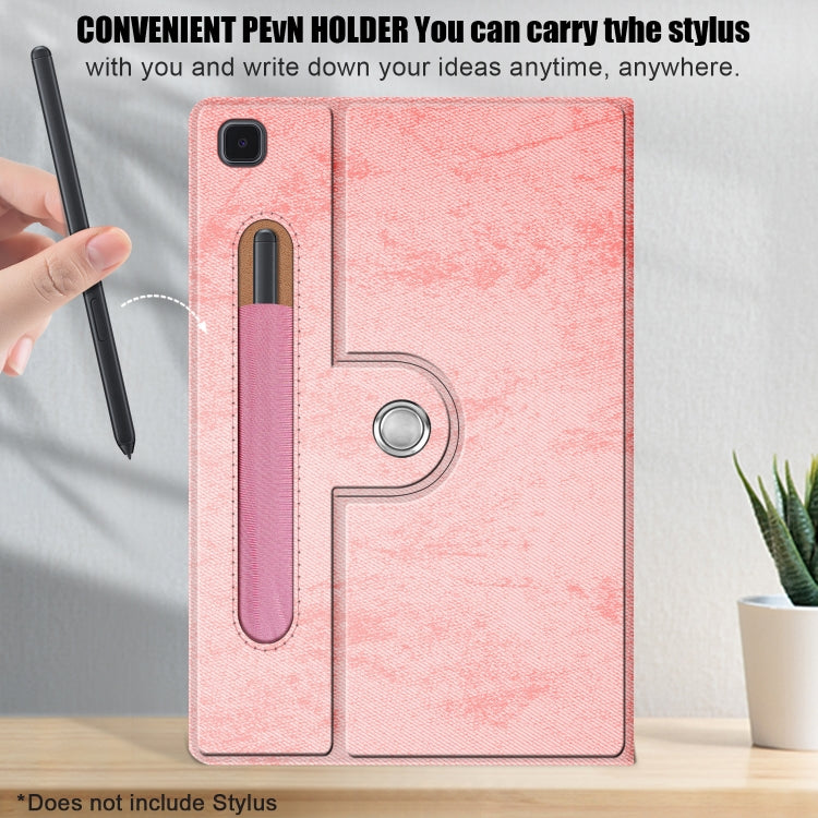 For Samsung Galaxy Tab A7 Lite 8.7 2021 T220 / T225 Solid Color 360 Degrees Rotation Tablet Leather Case with Holder(Pink) by bashfashion