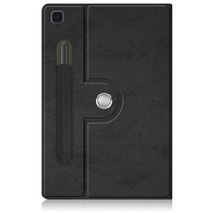 For Samsung Galaxy Tab A7 Lite 8.7 2021 T220 / T225 Solid Color 360 Degrees Rotation Tablet Leather Case with Holder(Black) by bashfashion