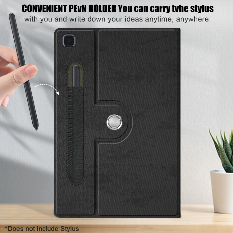 For Samsung Galaxy Tab A7 Lite 8.7 2021 T220 / T225 Solid Color 360 Degrees Rotation Tablet Leather Case with Holder(Black) by bashfashion