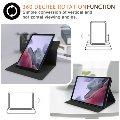 For Samsung Galaxy Tab A7 Lite 8.7 2021 T220 / T225 Solid Color 360 Degrees Rotation Tablet Leather Case with Holder(Black) by bashfashion