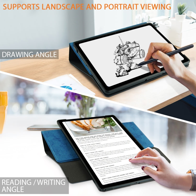 For Samsung Galaxy Tab A7 Lite 8.7 2021 T220 / T225 Solid Color 360 Degrees Rotation Tablet Leather Case with Holder(Dark Blue) by bashfashion