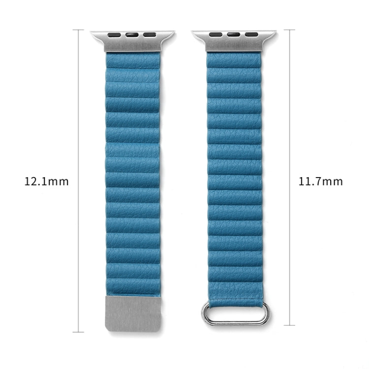 Magnetic Leather Strap Watch Band For Apple Watch Series 9&8&7 41mm / SE 3&SE 2&6&SE&5&4 40mm / 3&2&1 38mm(Silver Buckle White) by bashfashion