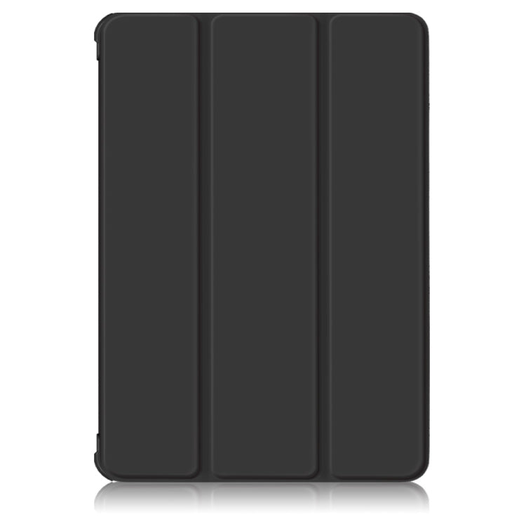 For Samsung Galaxy Tab S7 FE 12.4 Solid Color TPU Horizontal Flip Tablet Leather Case with 3-Fold Holder & Sleep / Wake-up Function(Black) by bashfashion
