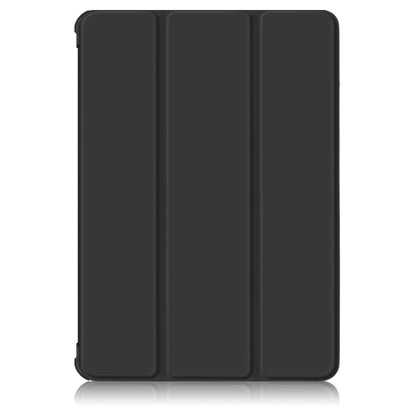 For Samsung Galaxy Tab S7 FE 12.4 Solid Color TPU Horizontal Flip Tablet Leather Case with 3-Fold Holder & Sleep / Wake-up Function(Black) by bashfashion