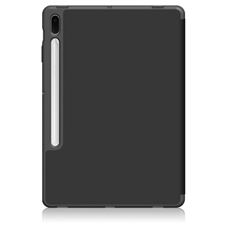 For Samsung Galaxy Tab S7 FE 12.4 Solid Color TPU Horizontal Flip Tablet Leather Case with 3-Fold Holder & Sleep / Wake-up Function(Black) by bashfashion