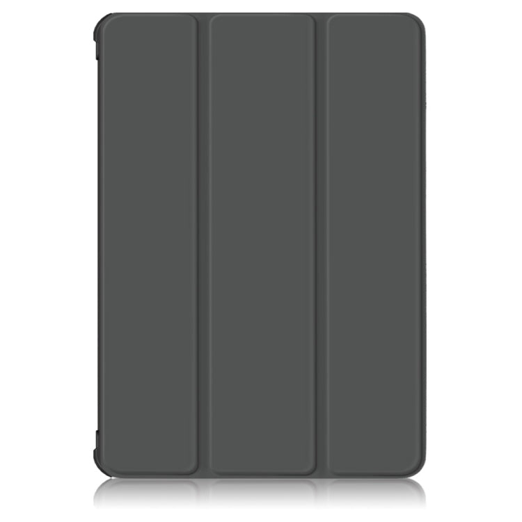 For Samsung Galaxy Tab S7 FE 12.4 Solid Color TPU Horizontal Flip Tablet Leather Case with 3-Fold Holder & Sleep / Wake-up Function(Grey) by bashfashion