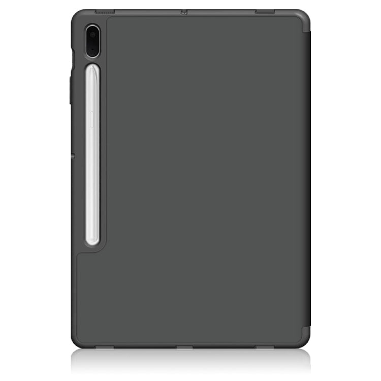For Samsung Galaxy Tab S7 FE 12.4 Solid Color TPU Horizontal Flip Tablet Leather Case with 3-Fold Holder & Sleep / Wake-up Function(Grey) by bashfashion