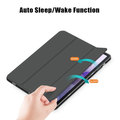 For Samsung Galaxy Tab S7 FE 12.4 Solid Color TPU Horizontal Flip Tablet Leather Case with 3-Fold Holder & Sleep / Wake-up Function(Grey) by bashfashion