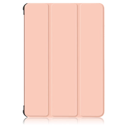 For Samsung Galaxy Tab S7 FE 12.4 Solid Color TPU Horizontal Flip Tablet Leather Case with 3-Fold Holder & Sleep / Wake-up Function(Rose Gold) by bashfashion