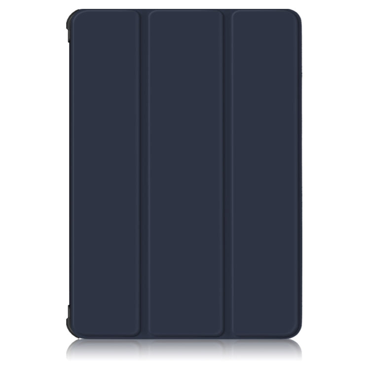 For Samsung Galaxy Tab S7 FE 12.4 Solid Color TPU Horizontal Flip Tablet Leather Case with 3-Fold Holder & Sleep / Wake-up Function(Dark Blue) by bashfashion