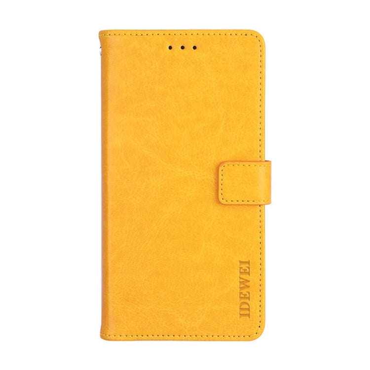 For Motorola Moto E30 idewei Crazy Horse Texture Leather Phone Case(Yellow) by idewei