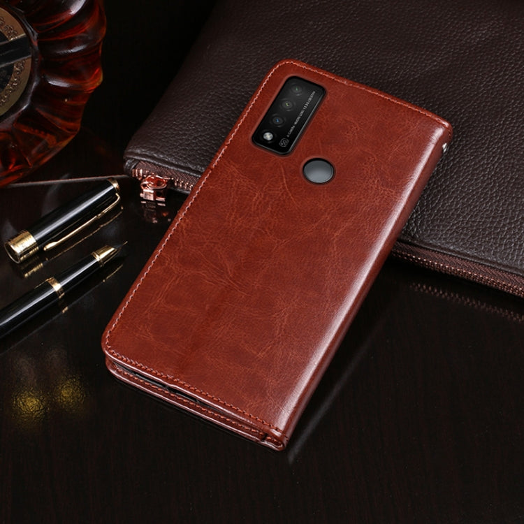 For TCL 20 R 5G idewei Crazy Horse Texture Leather Phone Case(Brown) by idewei
