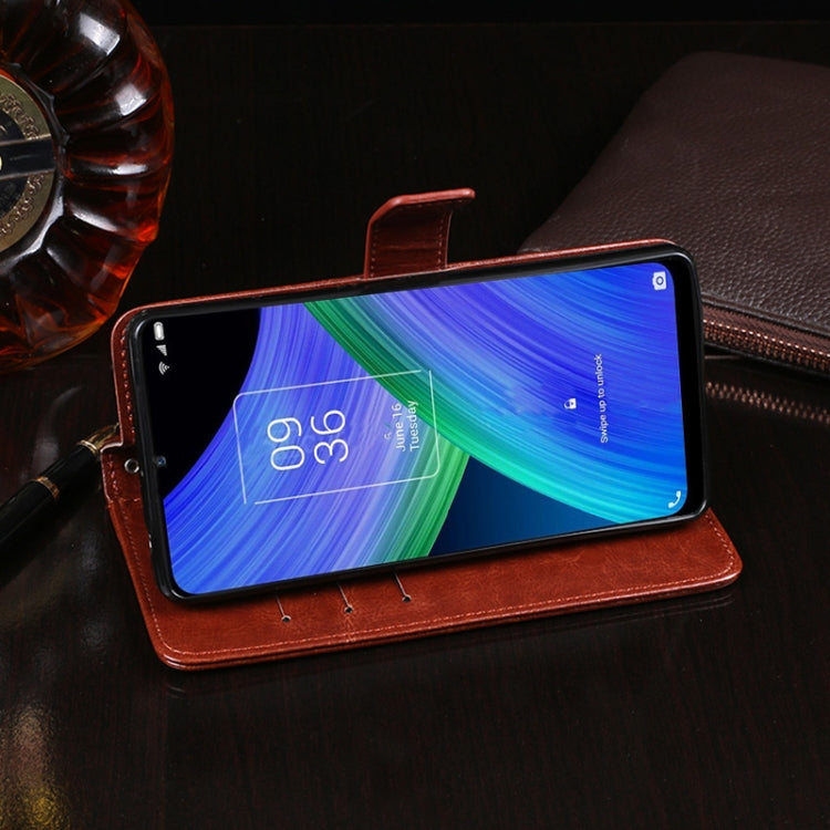 For TCL 20 R 5G idewei Crazy Horse Texture Leather Phone Case(Black) by idewei