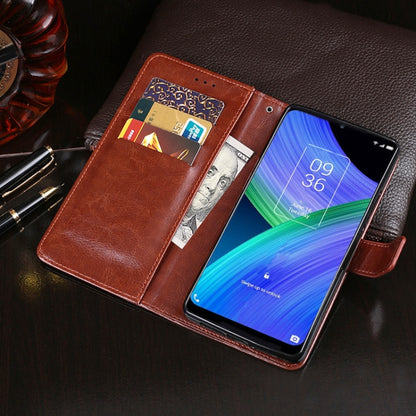 For TCL 20 R 5G idewei Crazy Horse Texture Leather Phone Case(White) by idewei